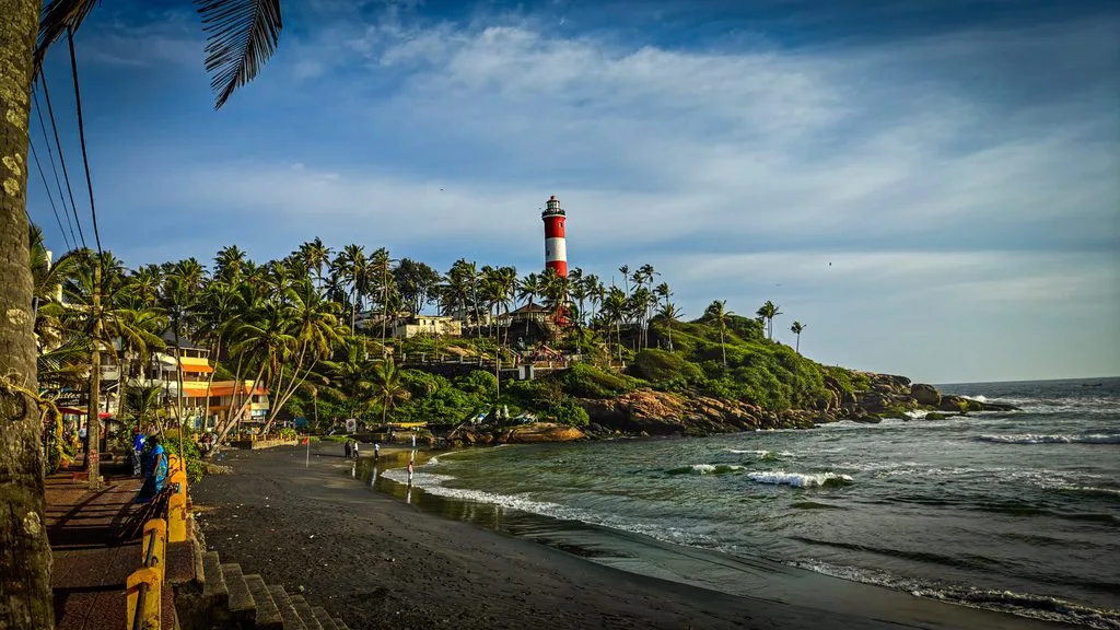 Kovalam beach and lighthouse, Kerala